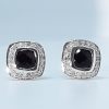David Yurman Petite Albion Stud Earrings With Black Onyx & Pavé Diamonds - Image 2