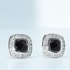 David Yurman Petite Albion Stud Earrings With Black Onyx & Pavé Diamonds