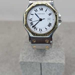 Cartier Santos Octagon 29mm 18K Yellow Gold & Steel Watch Two Tone