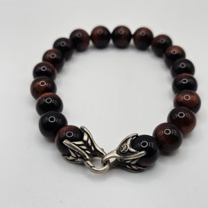 Spiritual Beads Bracelet Sterling Silver with Tiger’s Eye, 8mm